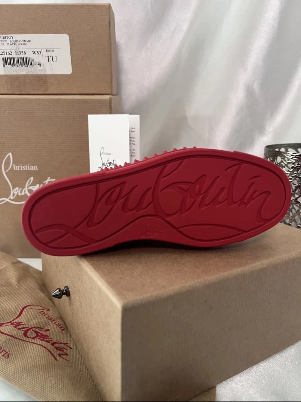 NWT NIB Christian Louboutin Red High-Top Rubber Sneaker Dog Toy